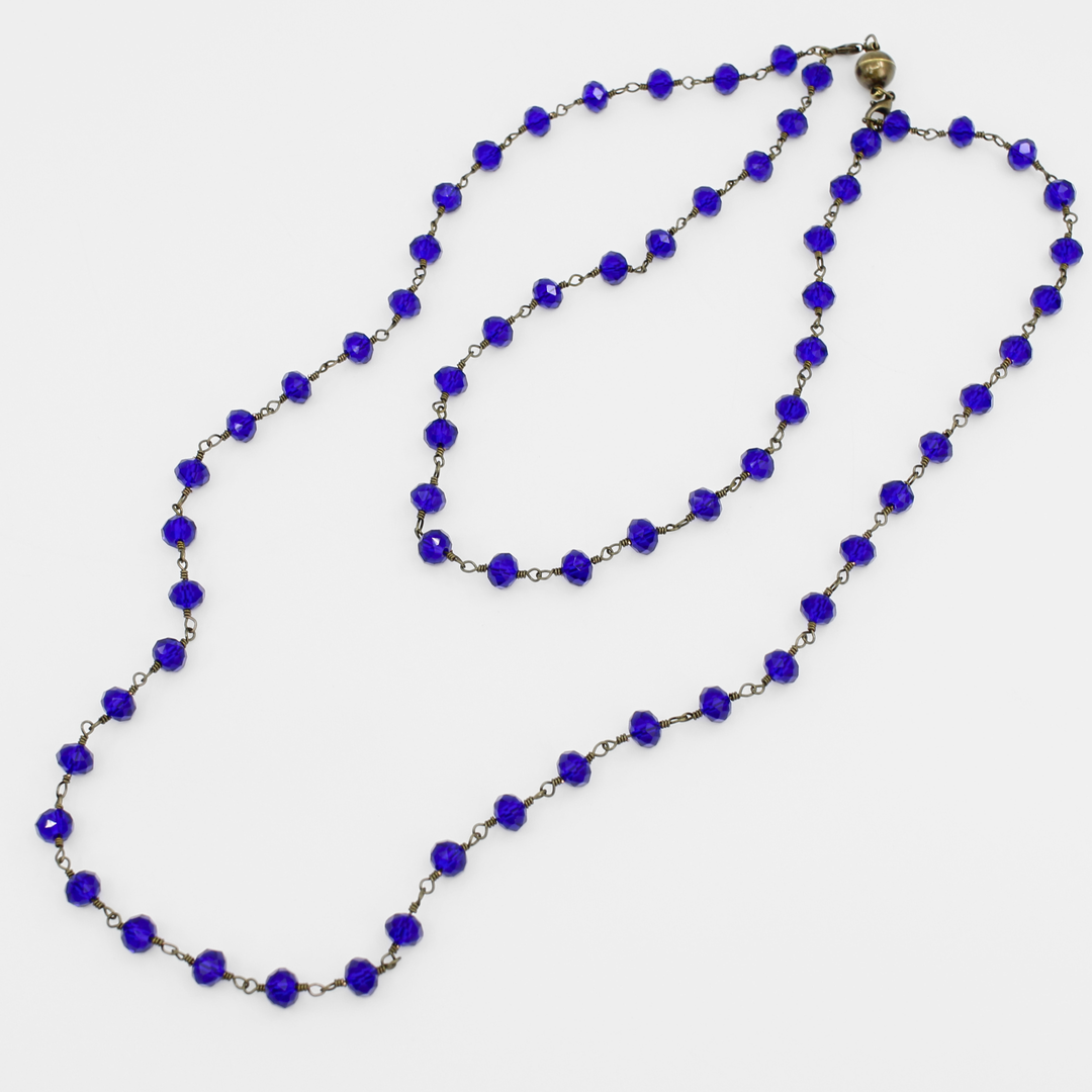 Crystal Rosary Beaded Layering Necklace – 6 Colors