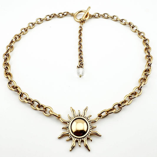 "Grateful" Sun Choker Necklace
