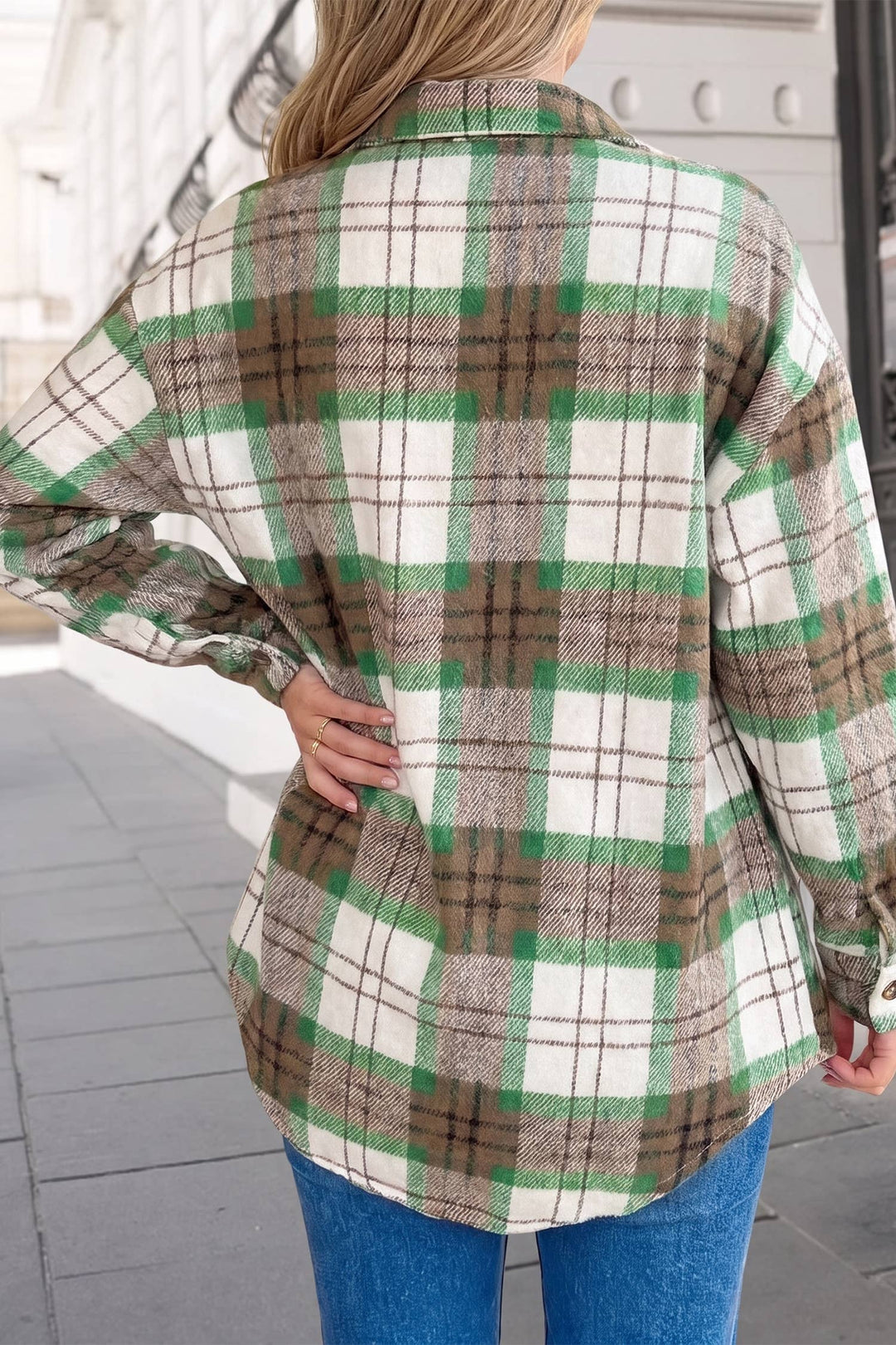 Christmas Plaid Long Sleeve Shacket | S-XL
