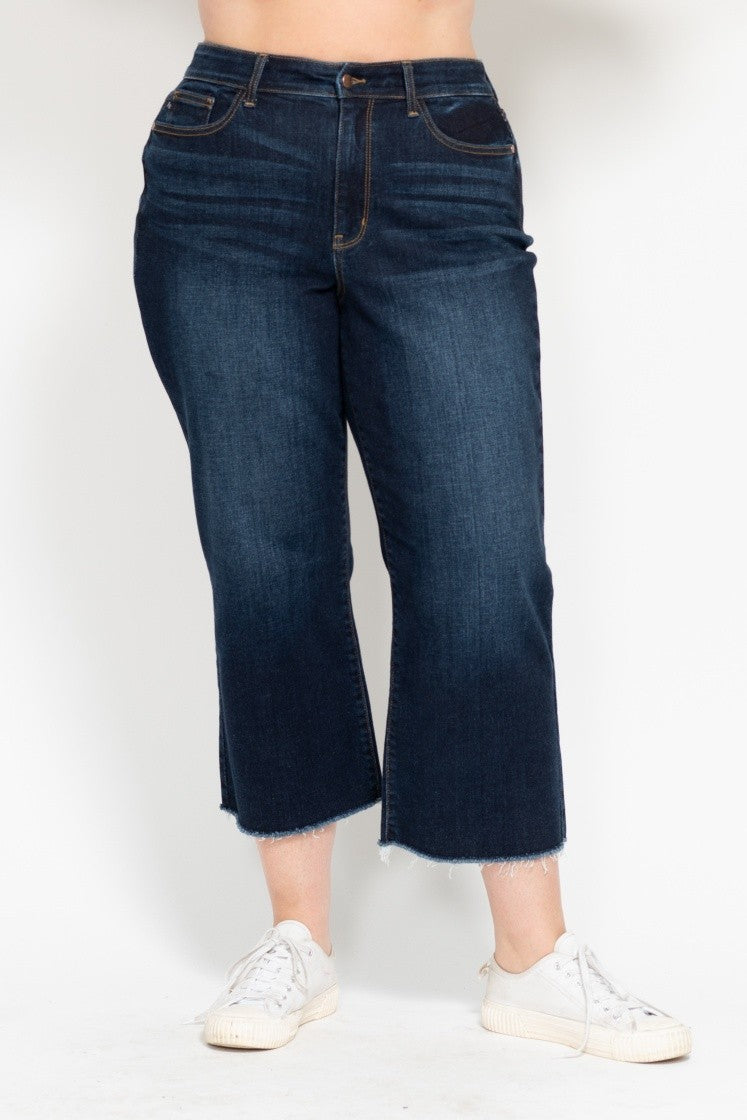 Paisley Wide Leg Cropped Jeans | Plus