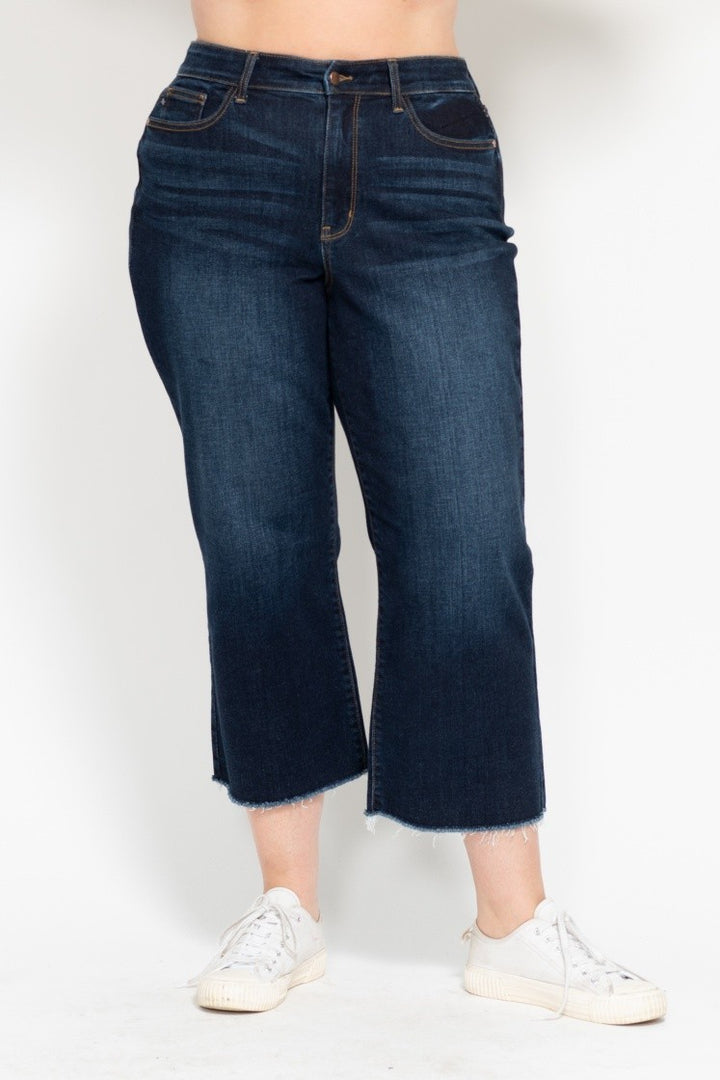 Paisley Wide Leg Cropped Jeans | Plus