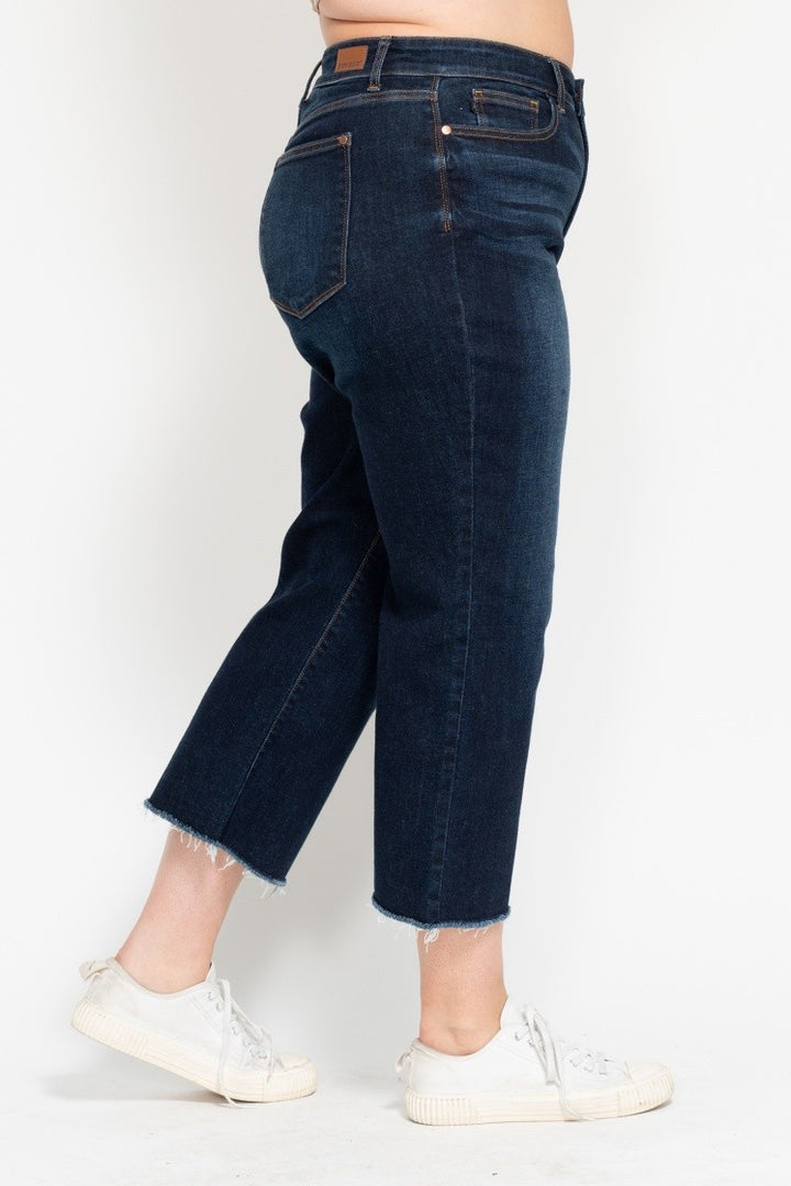 Paisley Wide Leg Cropped Jeans | Plus