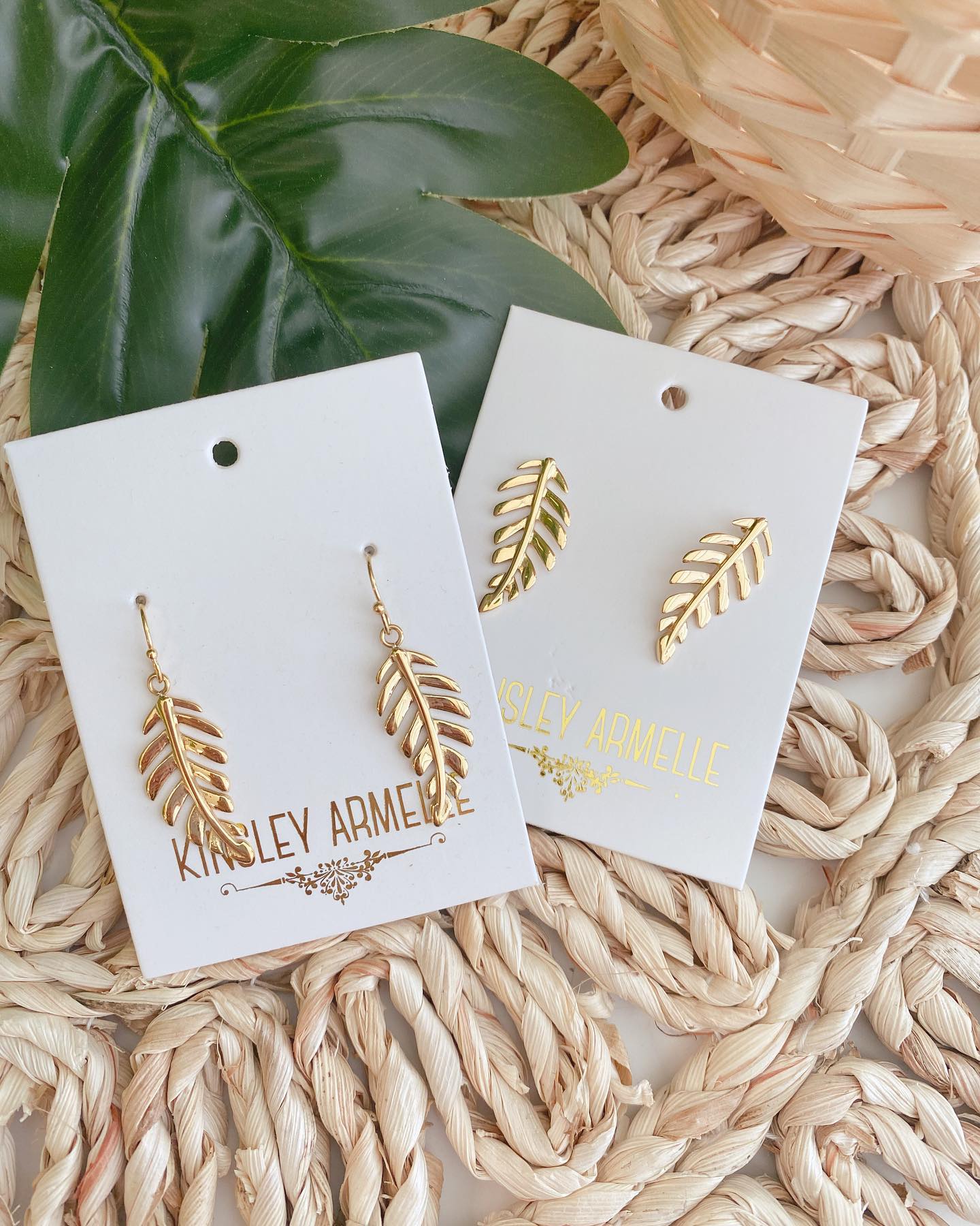 Goddess Laurel Leaf Drop Earrings