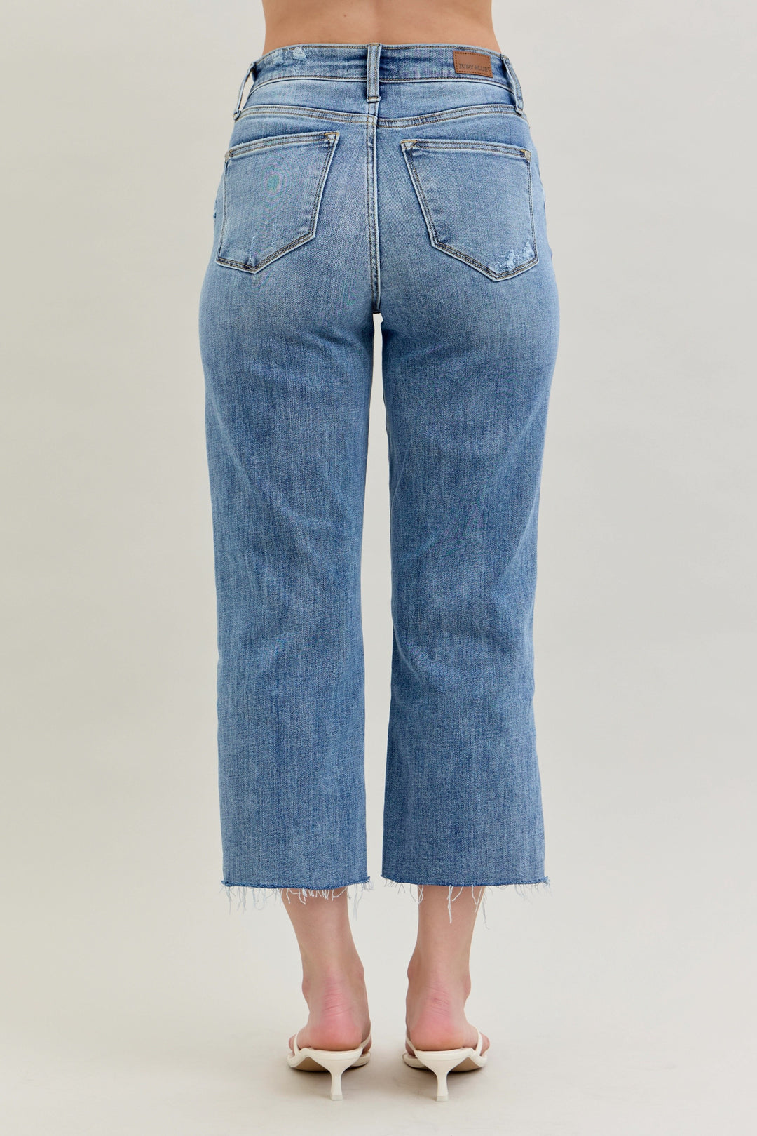 Celeste Distressed Wide Leg Crop