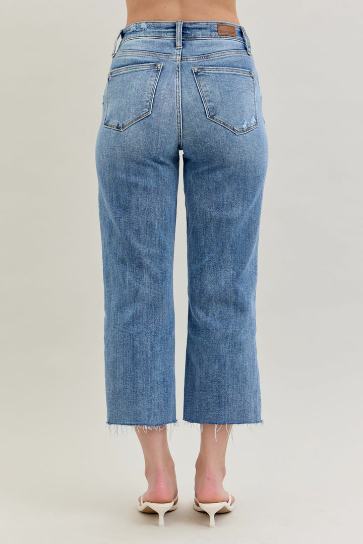 Celeste Distressed Wide Leg Crop