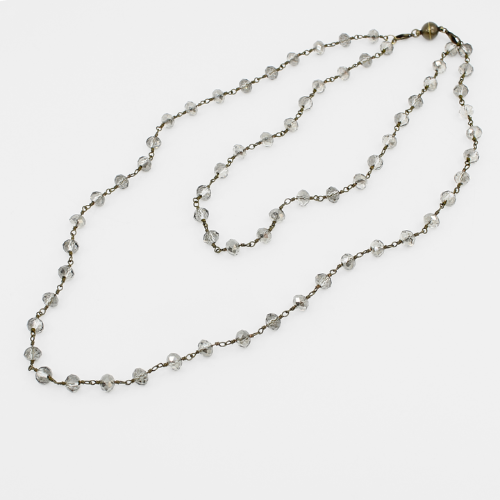 Crystal Rosary Beaded Layering Necklace – 6 Colors
