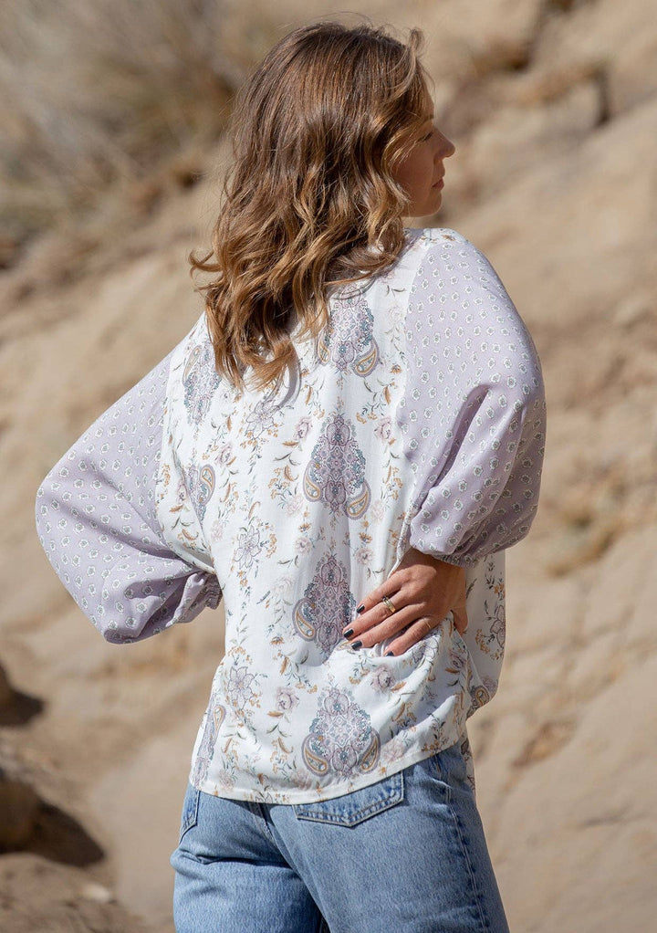 Floral Dolman Sleeve Tie Front Kimono Top