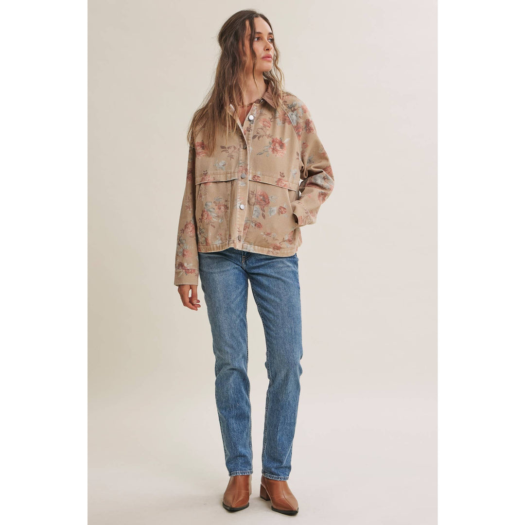 Wild Rose Vintage Floral Twill Jacket