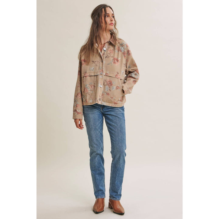 Wild Rose Vintage Floral Twill Jacket