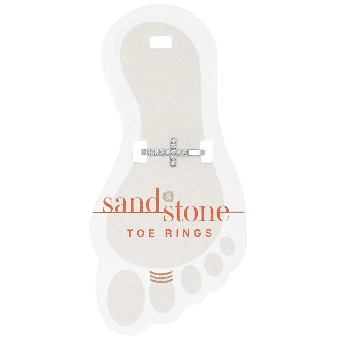 Cz Cross Toe Ring