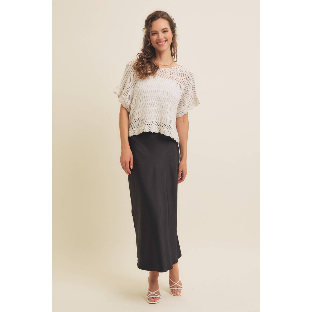 Crochet Sweater w/ Scallop Edge