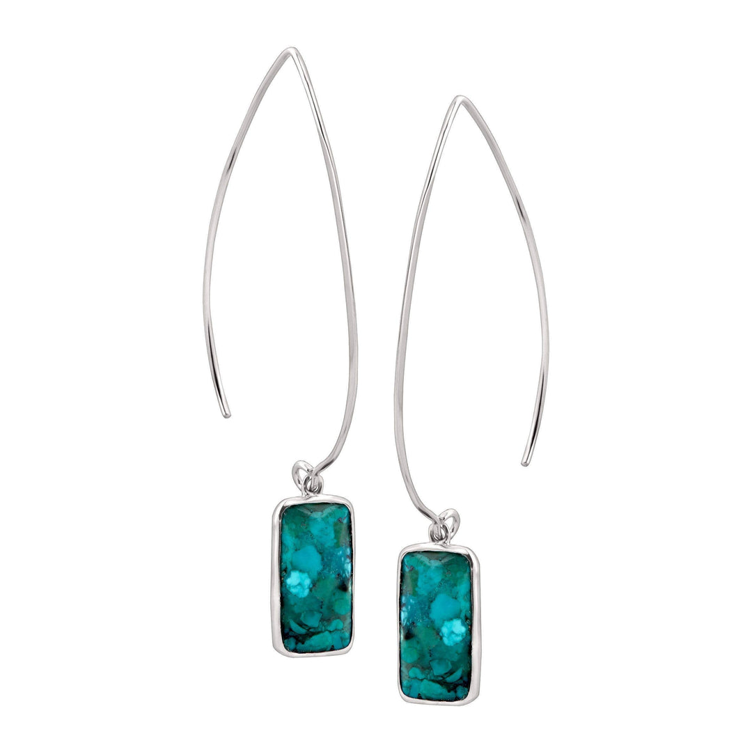 'Oasis' Compressed Turquoise  Drop Earring