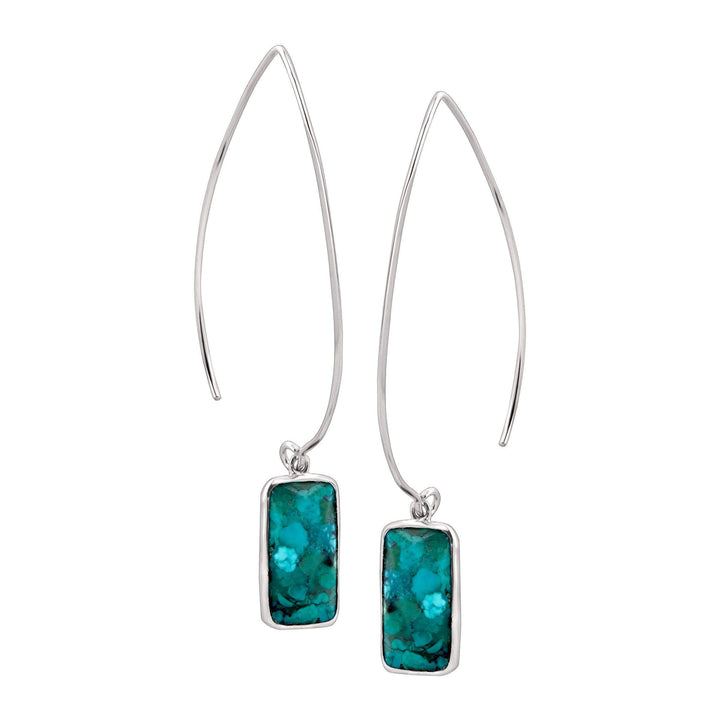 'Oasis' Compressed Turquoise  Drop Earring
