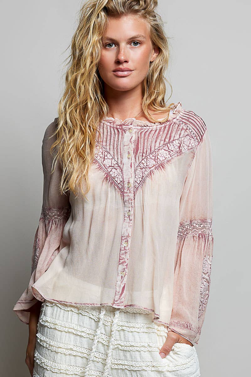 Rose Petal Ruffle Blouse