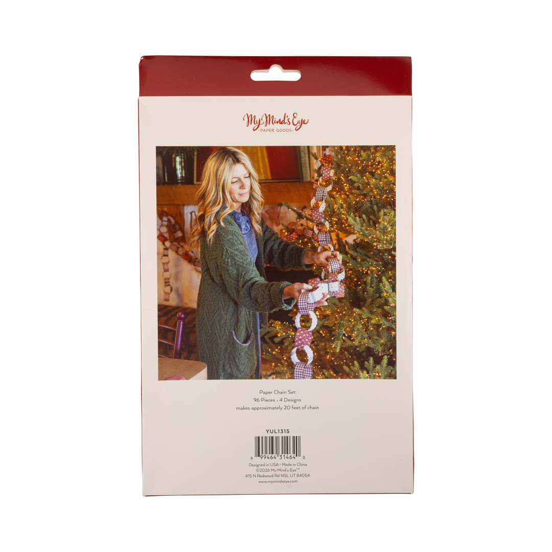YUL1315 - Burgundy and Green 20ft Christmas Paper Chains
