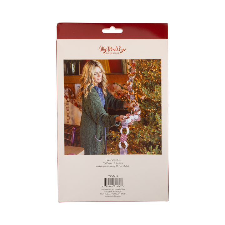 YUL1315 - Burgundy and Green 20ft Christmas Paper Chains
