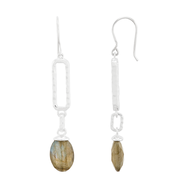 'Crisp Air' Sterling Silver Labradorite Drop Earring