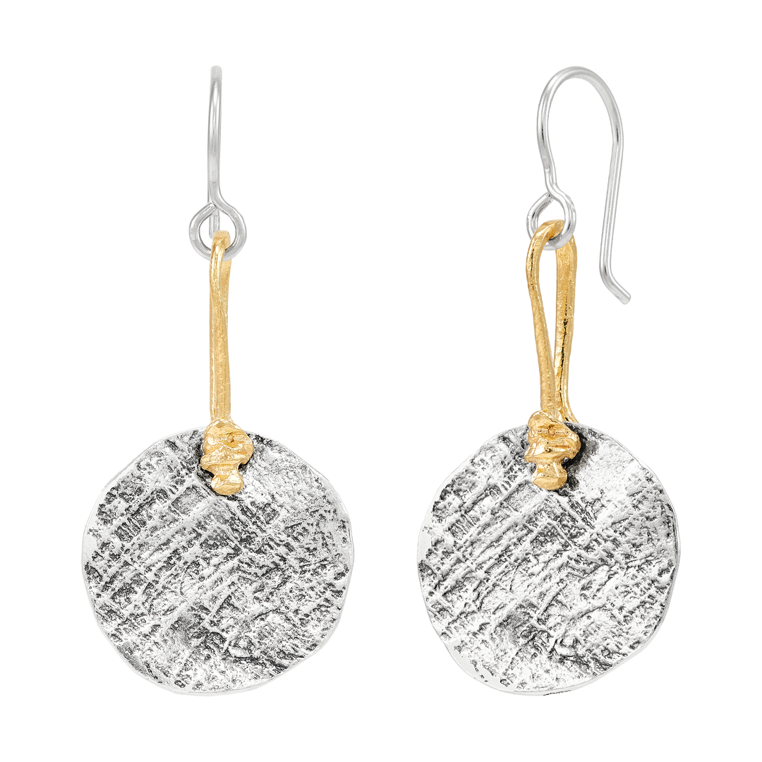 'Mastermind' Silver with 14K Gold Plating Earrings
