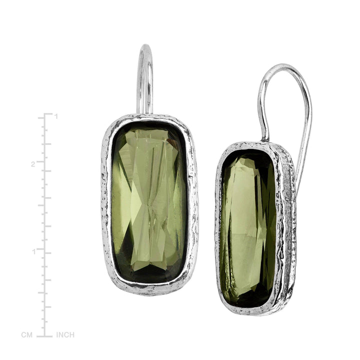 'Olivine' Green Cubic Zirconia Drop Earring