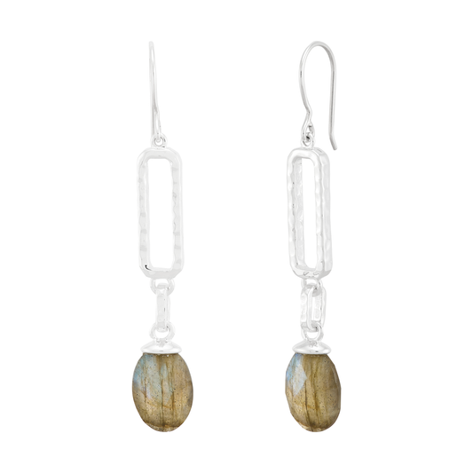 'Crisp Air' Sterling Silver Labradorite Drop Earring
