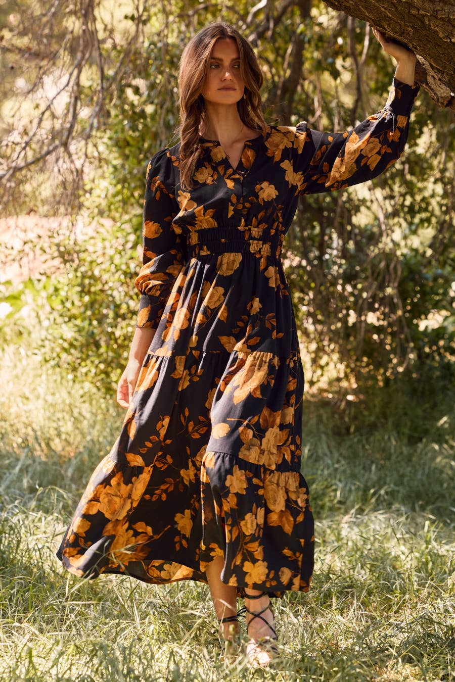 Autumn Bloom Plus Size Maxi Dress – Effortless Boho Elegance