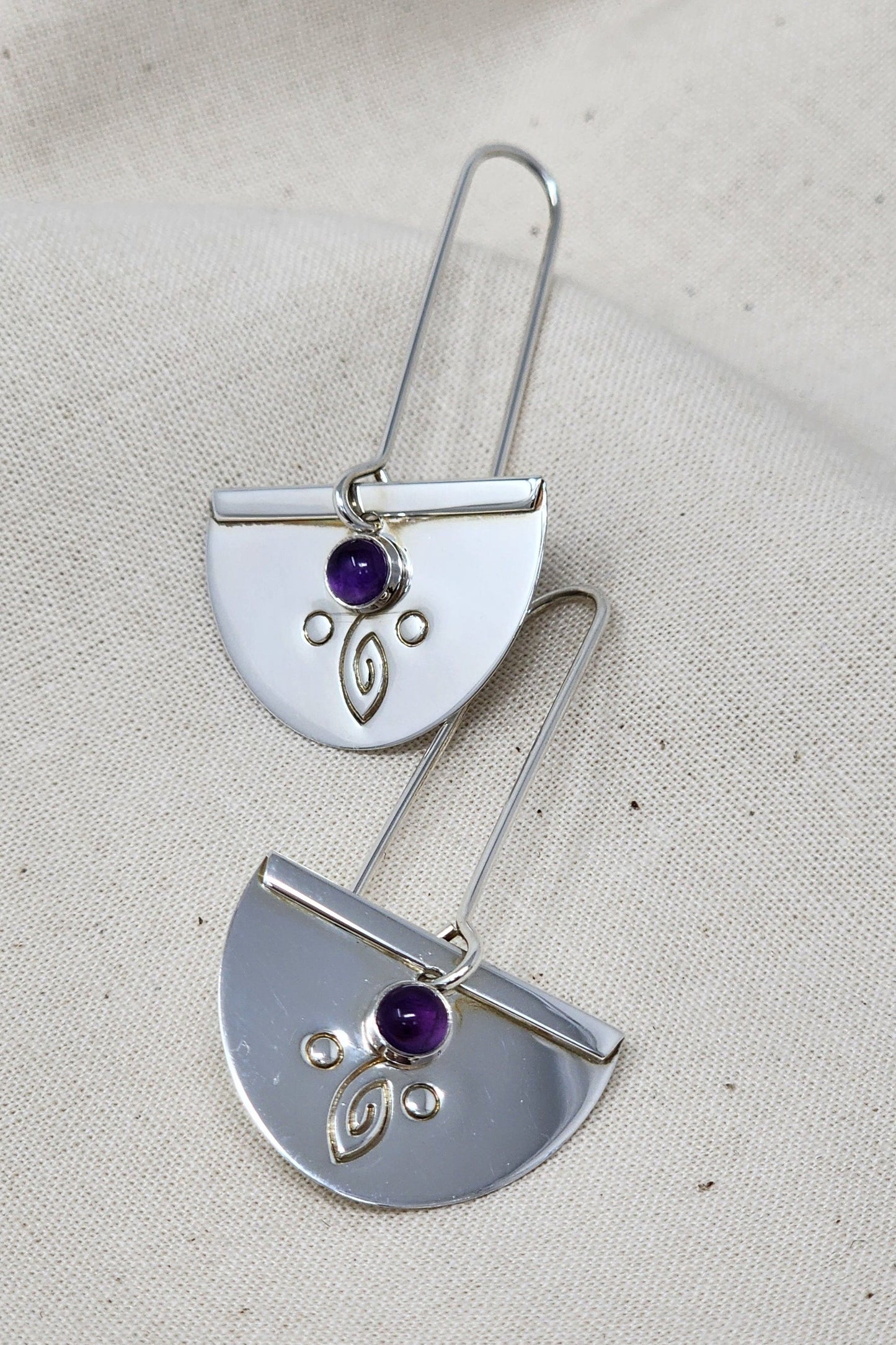 Half Moon Drop Earring w/ Amethyst