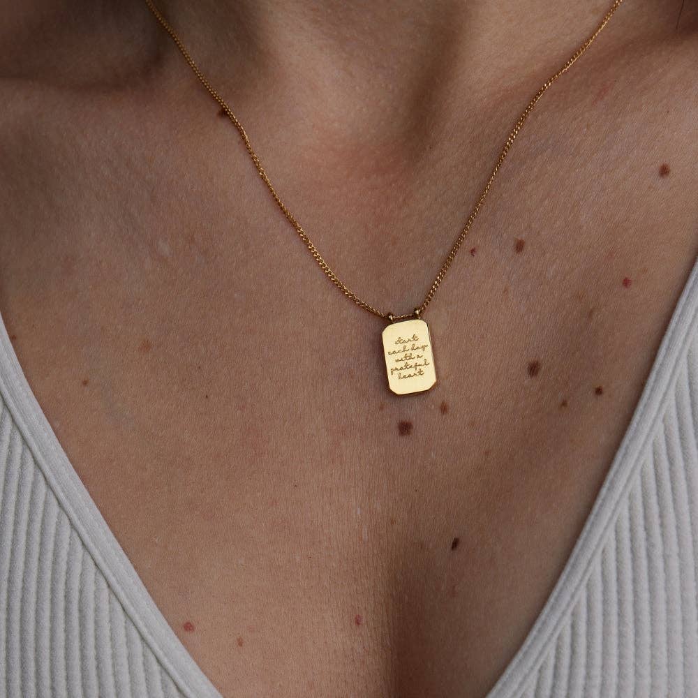 Start Day With Grateful Heart - 18k Gold-Dipped Pendant