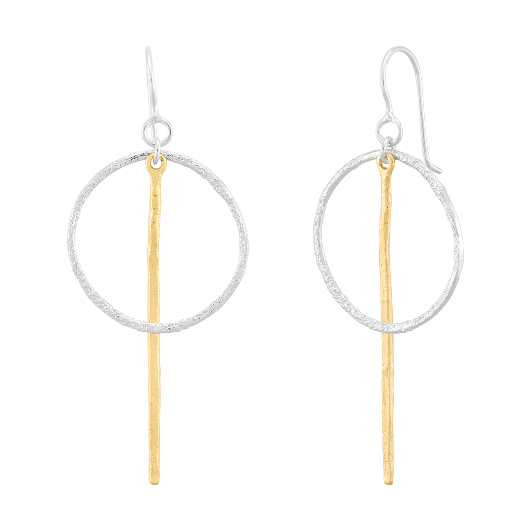 'Catching Lights' Silver & 14K Gold Plating Earrings
