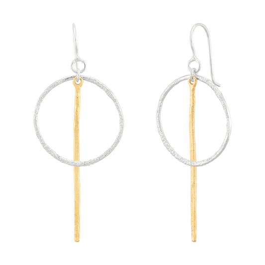 'Catching Lights' Silver & 14K Gold Plating Earrings