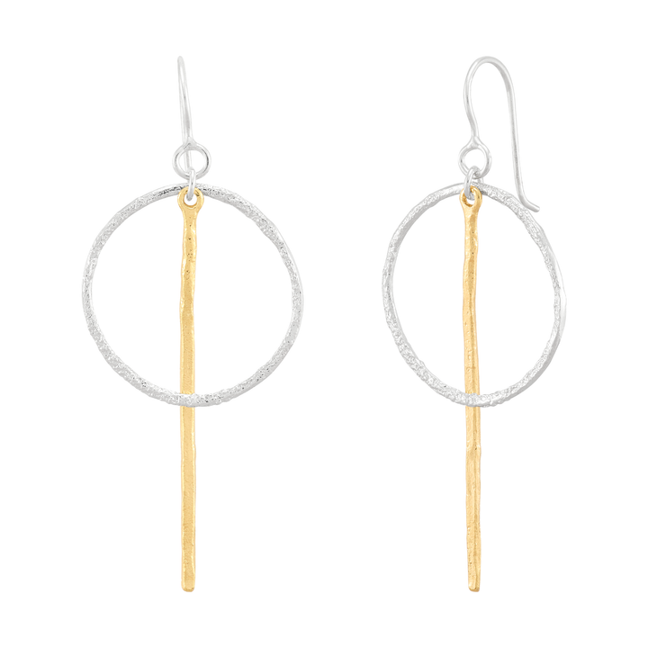'Catching Lights' Silver & 14K Gold Plating Earrings