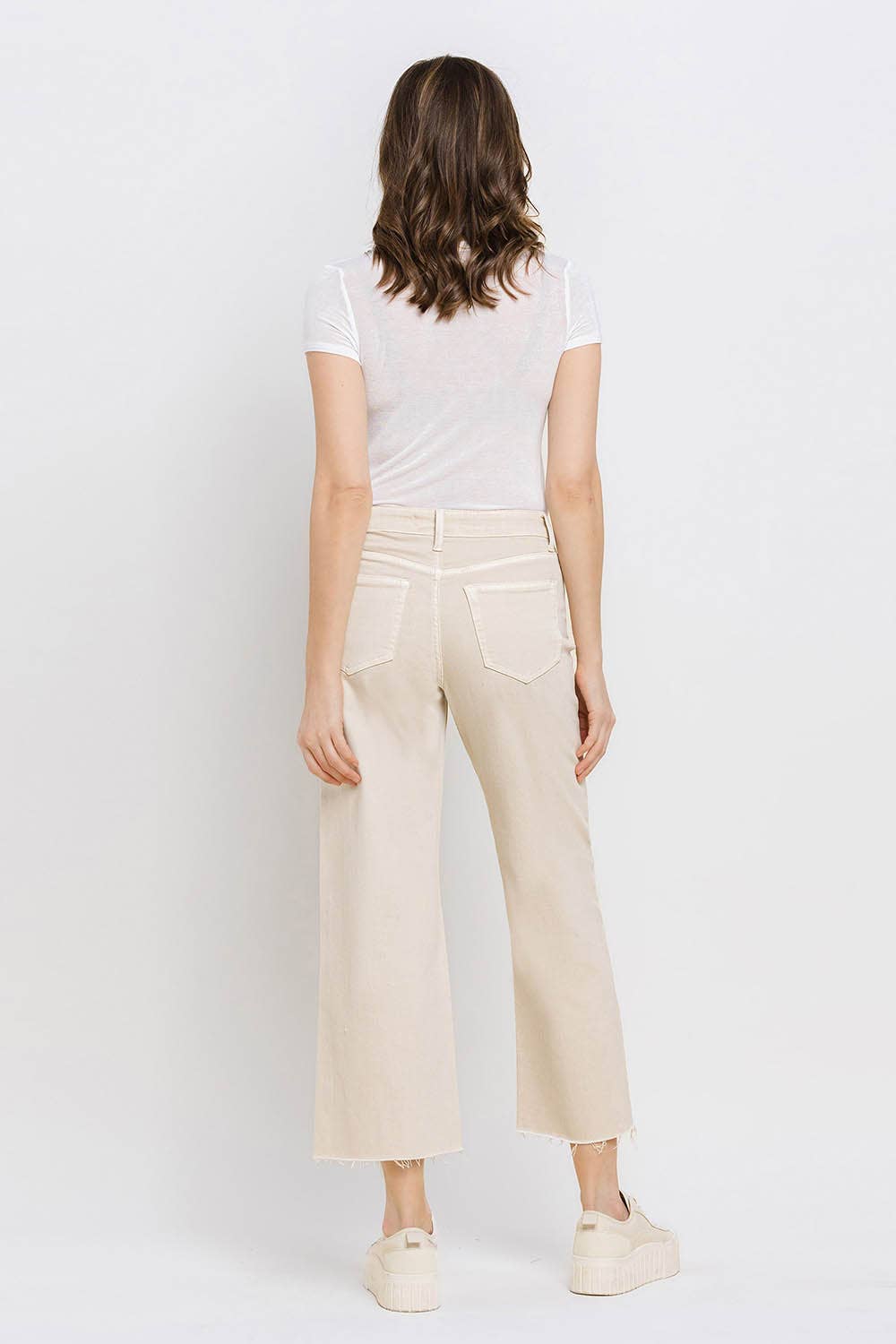 White Swan - High Rise Crop Wide Leg Jeans