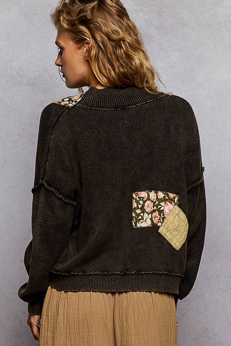Patchwork Knit Open Cardigan – Cozy Boho Layers