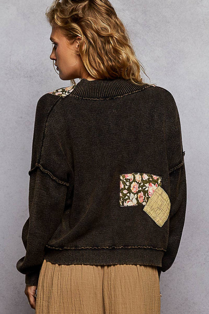 Patchwork Knit Open Cardigan – Cozy Boho Layers