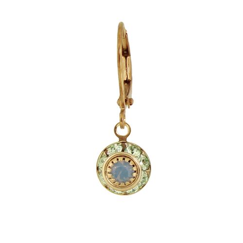 Gold Crystal Disc Dangle Earrings