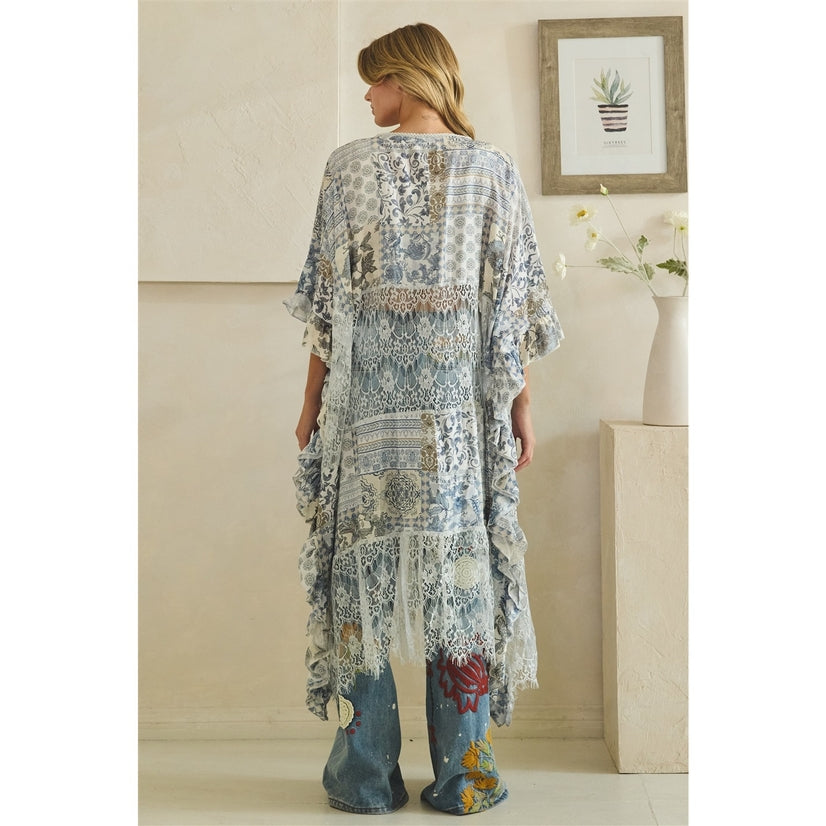 Boho Lace Mix Media Duster