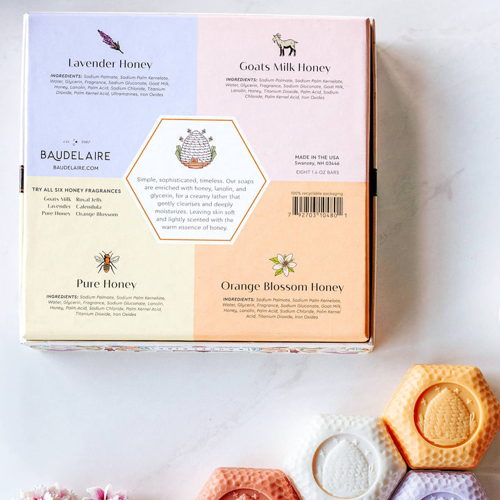 Honey Soap Assortment 1.4oz - Gift Box 8-Bar (2 of each)