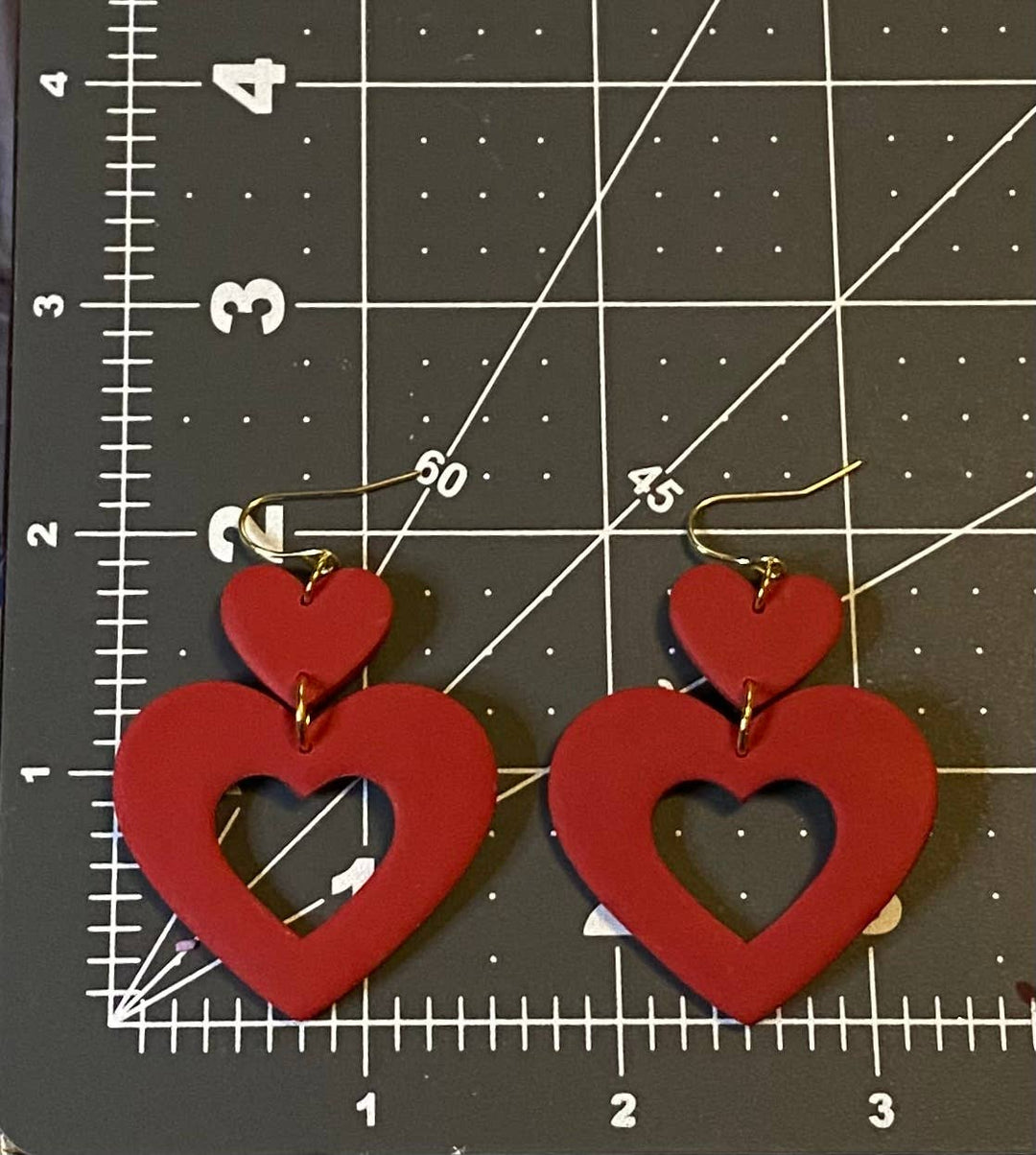 Heart Dangles Clay Earrings