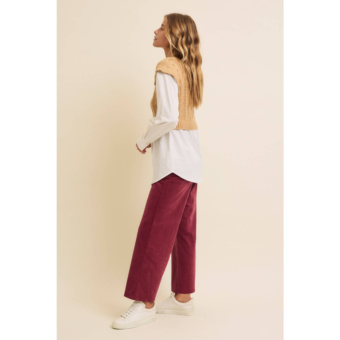 Mock Neck Sweater w/ Button Down