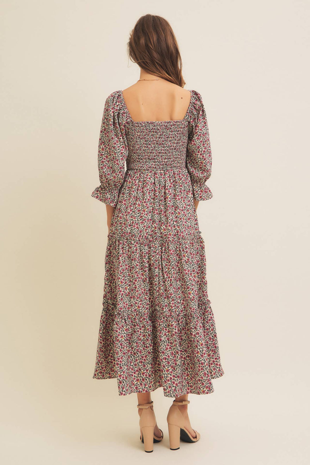 Floral Smocked Dress w/ Tiered Ruffles