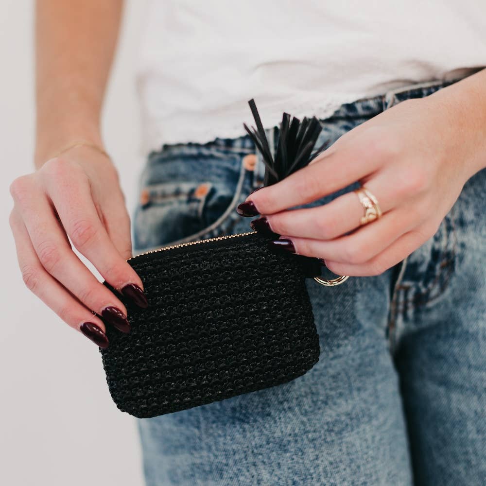 River Raffia Clippable Card Holder Wallet
