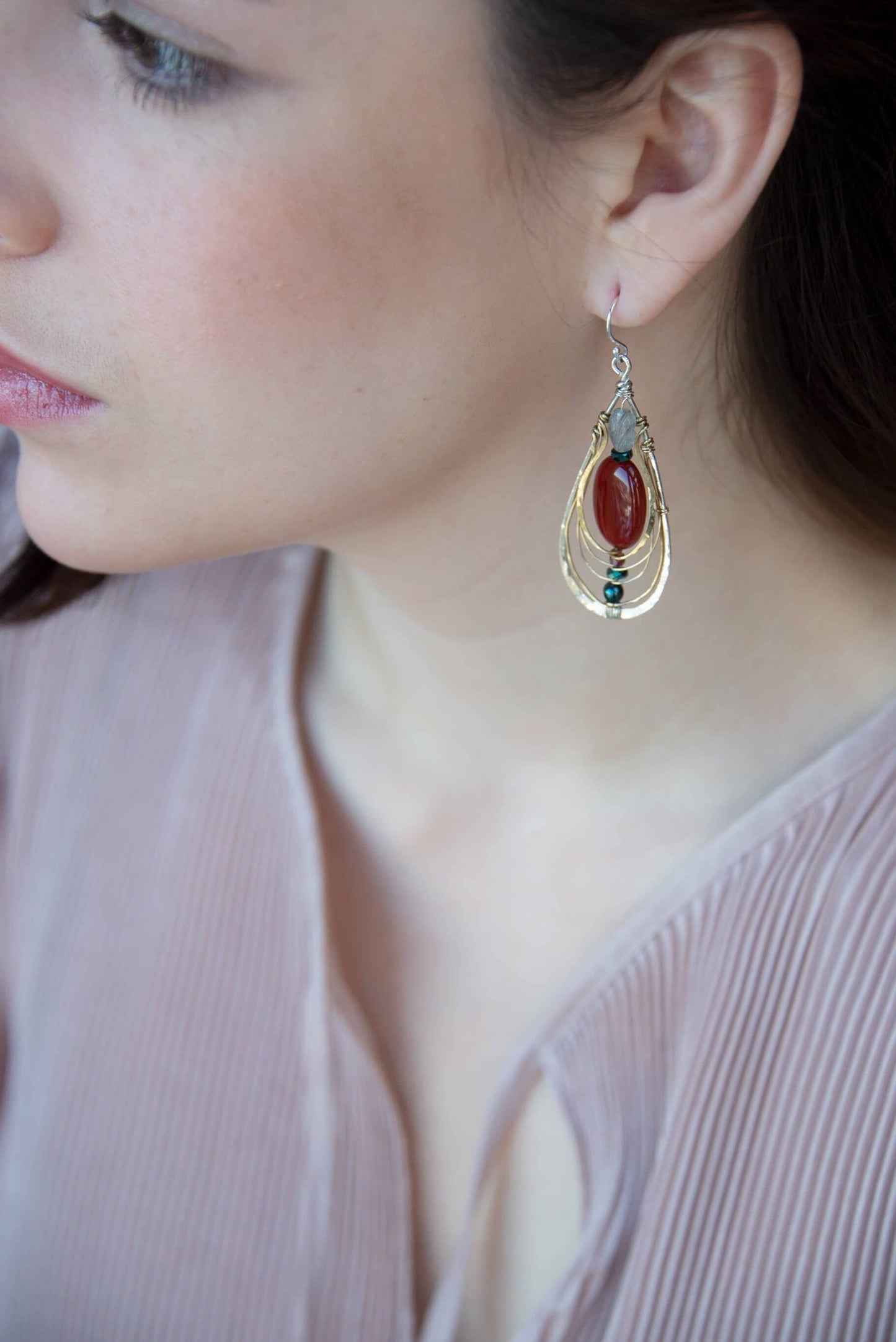 Carnelian Crest Earrings