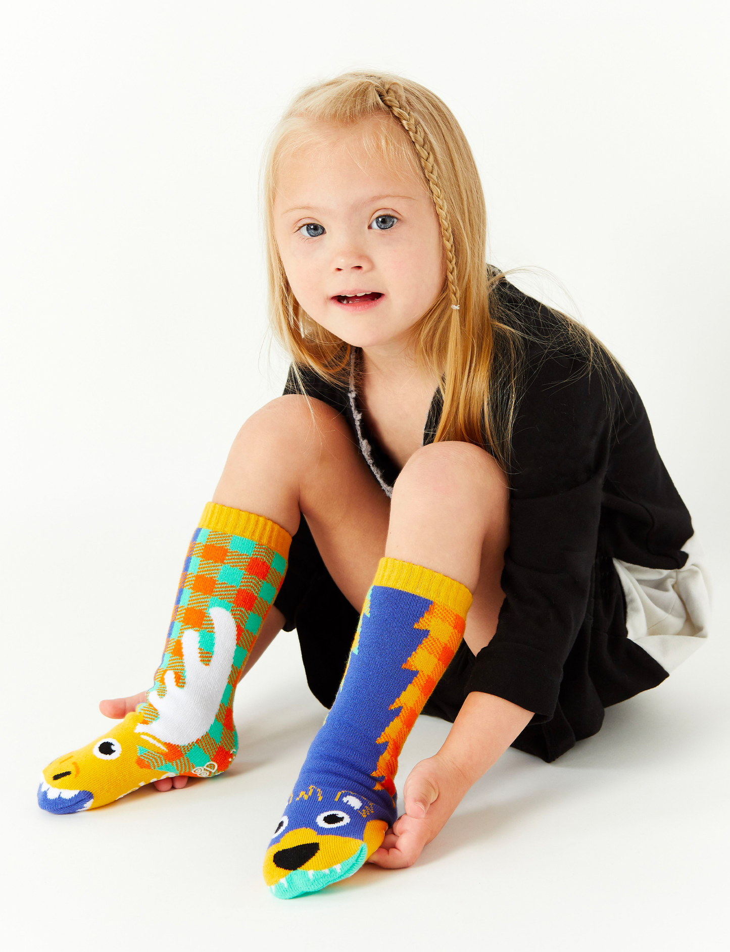 Moose & Bear Mismatched Non-Slip Kids Socks