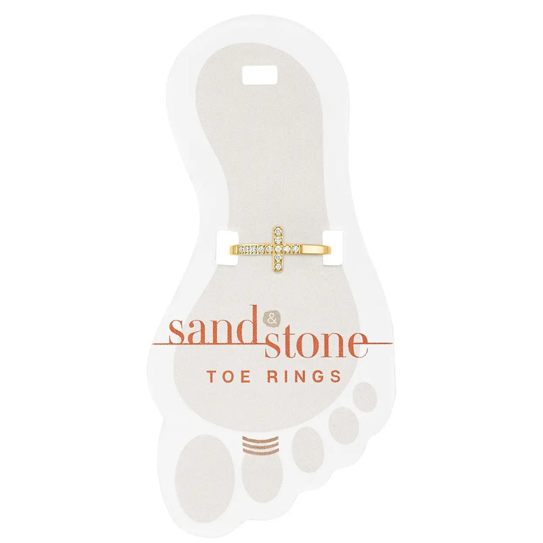 Cz Cross Toe Ring