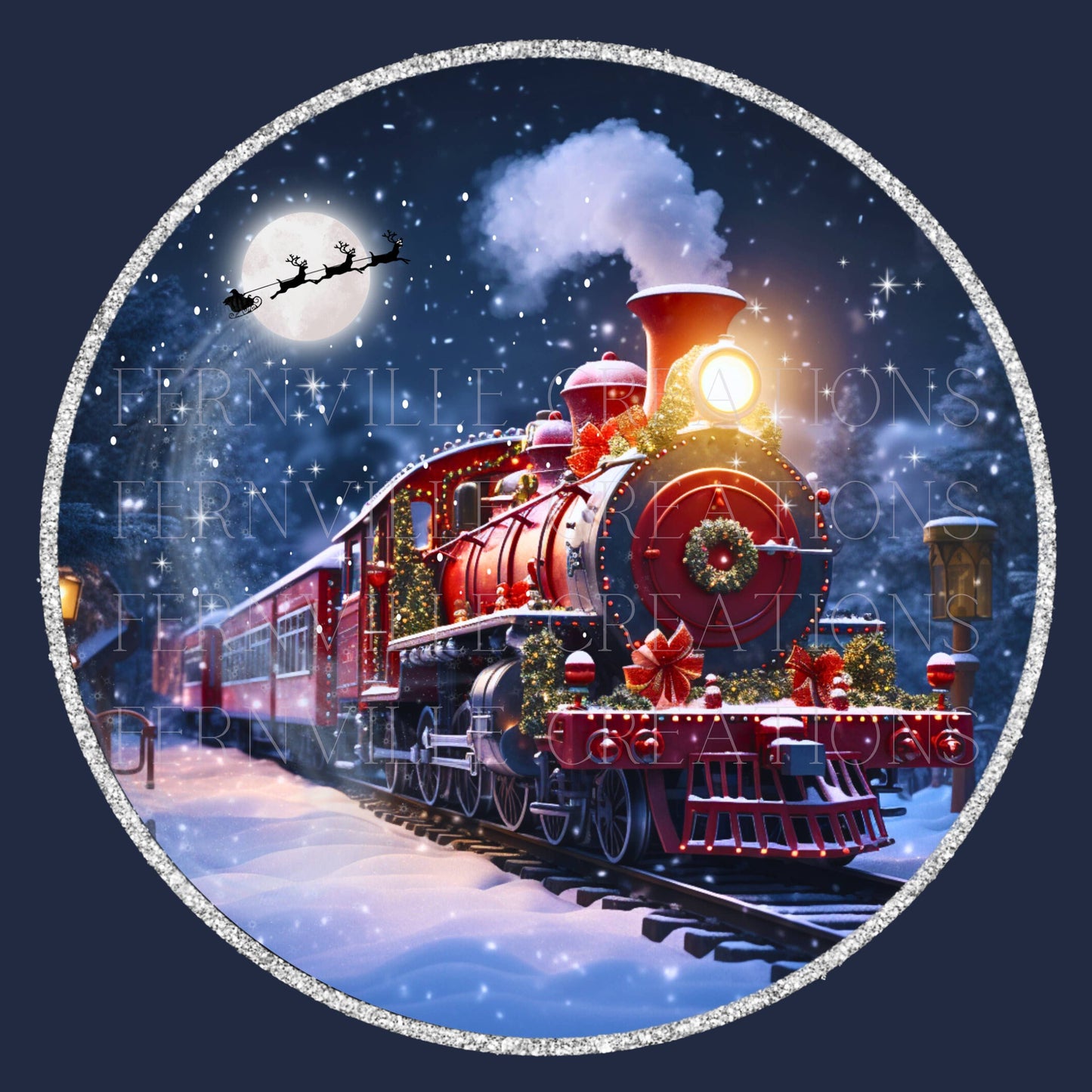 Winter Train Ceramic Ornament for Christmas Tree Decor