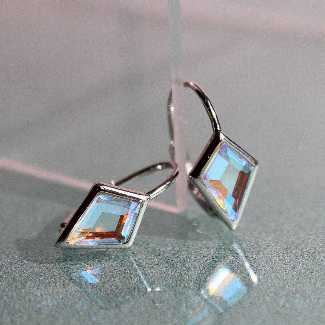 Kite Leverback Earrings in Angel Aura Quartz