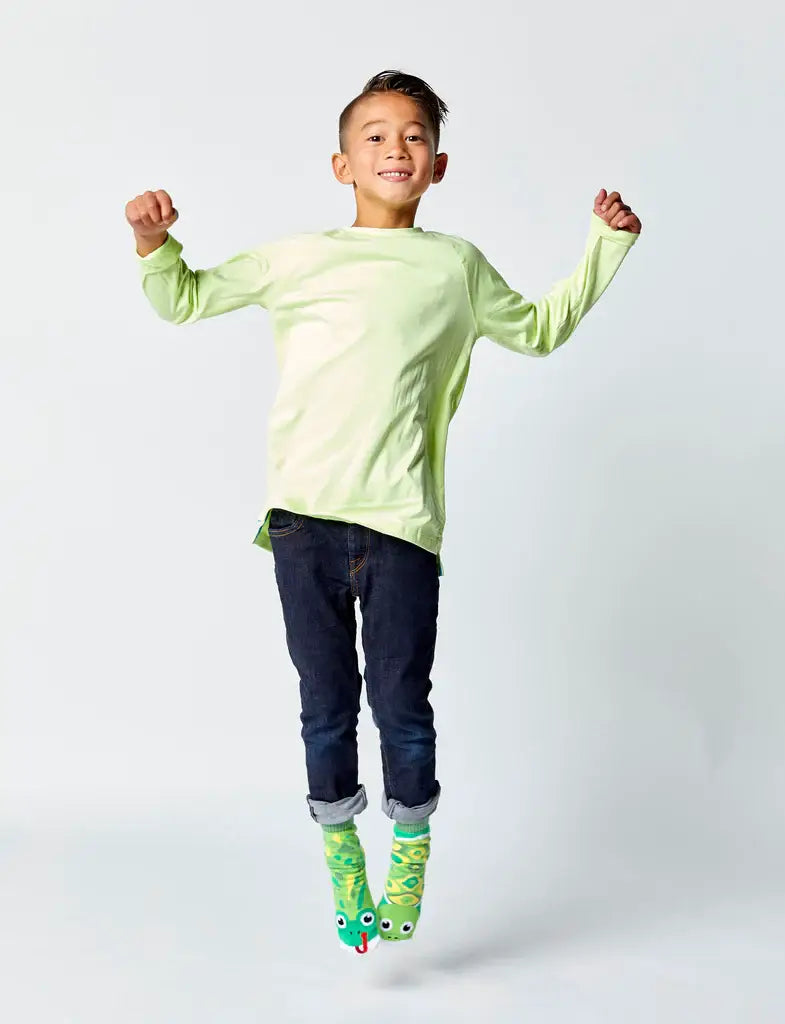 Frog & Turtle Mismatched Non-Slip Kids Socks