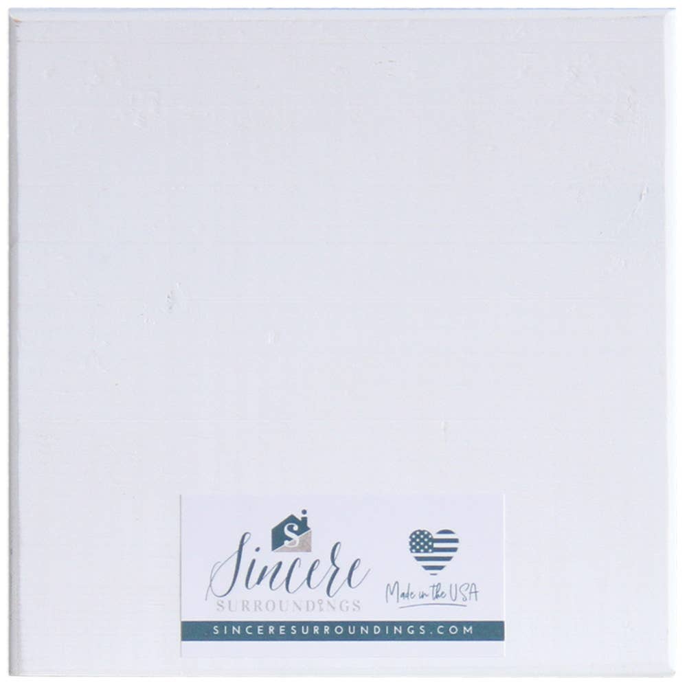 Product back with 'Sincere Surroundings' branding on a white background