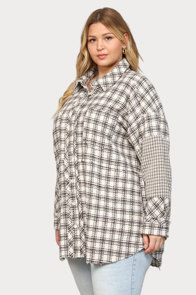Plus | Plaid & Houndstooth Shacket
