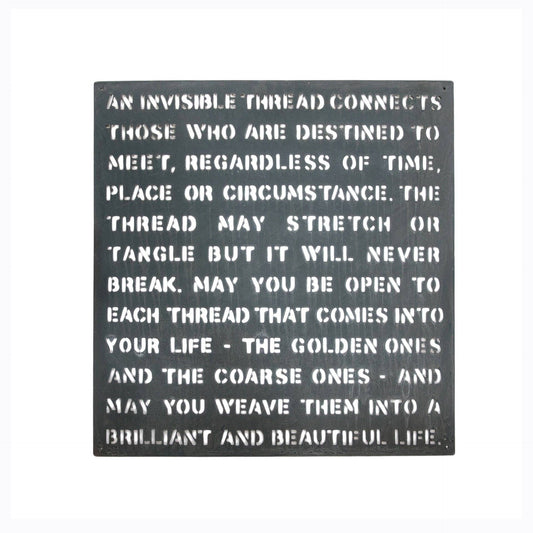 Metal Sign - An Invisible Thread 21" x 22.5"