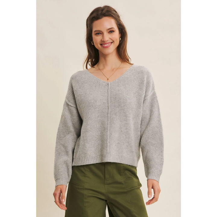 The Hadley Waffle V-Neck Sweater